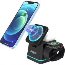 Зарядний пристрій Energizer 15W 3-in-1 magnetic wireless black (WCP307) - Фото