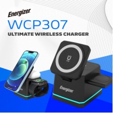 Зарядний пристрій Energizer 15W 3-in-1 magnetic wireless black (WCP307) - Фото