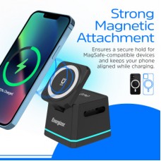 Зарядний пристрій Energizer 15W 3-in-1 magnetic wireless black (WCP307) - Фото