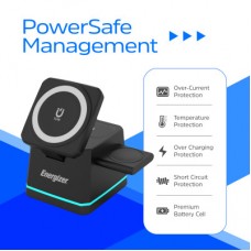 Зарядний пристрій Energizer 15W 3-in-1 magnetic wireless black (WCP307) - Фото