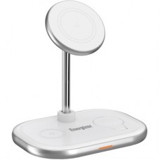 Зарядний пристрій Energizer 15W 3-in-1 magnetic wireless white (WCP303) - Фото