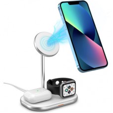 Зарядний пристрій Energizer 15W 3-in-1 magnetic wireless white (WCP303) - Фото