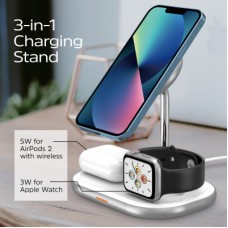 Зарядний пристрій Energizer 15W 3-in-1 magnetic wireless white (WCP303) - Фото