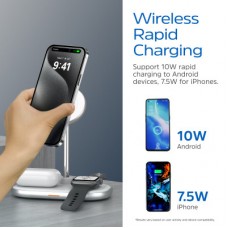 Зарядний пристрій Energizer 15W 3-in-1 magnetic wireless white (WCP303) - Фото
