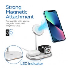Зарядний пристрій Energizer 15W 3-in-1 magnetic wireless white (WCP303) - Фото