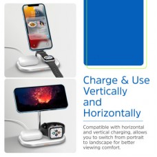 Зарядний пристрій Energizer 15W 3-in-1 magnetic wireless white (WCP303) - Фото