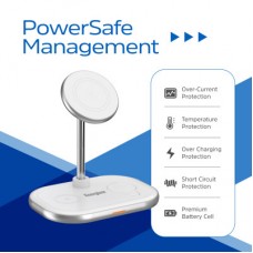 Зарядний пристрій Energizer 15W 3-in-1 magnetic wireless white (WCP303) - Фото