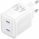 Зарядний пристрій VENTION 2xUSB-C PD45W GaN white (FEFW0-EU)