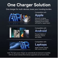 Зарядний пристрій Vention 2xUSB-C PD45W GaN black (FEFB0-EU) - Фото