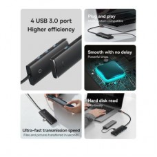 Концентратор Baseus USB 3.0 4xUSB 2.0m black (WKQX030201) - Фото