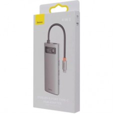 Концентратор Baseus USB-C 4-in-1 4xUSB 3.0 gray (WKWG070013) - Фото