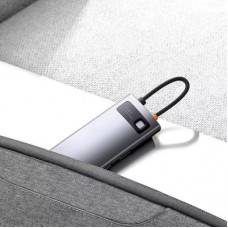 Концентратор Baseus USB-C 4-in-1 4xUSB 3.0 gray (WKWG070013) - Фото