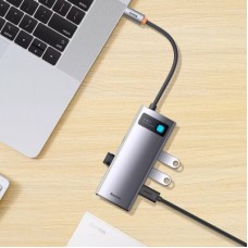 Концентратор Baseus USB-C 4-in-1 4xUSB 3.0 gray (WKWG070013) - Фото