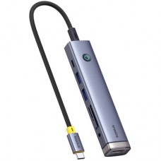 Концентратор Baseus USB-C 7-Port HDMI 4K60Hz + 2xUSB 3.0 + PD + SD/TF 3.0 + 3.5mm gray (B00052803811-02) - Фото