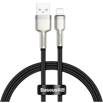 Дата кабель USB 2.0 AM to Lightning 0.25m 2.4A Cafule Series Meta black Baseus (CALJK-01)
