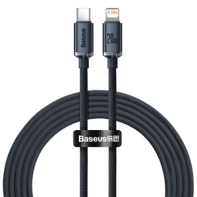Дата кабель USB-C to Lightning 2.0m 20W Crystal Shine Series black Baseus (CAJY000301)