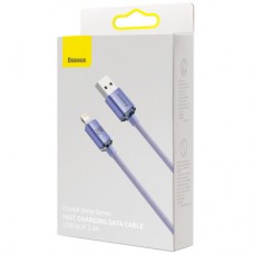 Дата кабель USB 2.0 AM to Lightning 1.2m 2.4A Crystal Shine Series purple Baseus (CAJY000005) - Фото