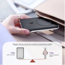 Батарея універсальна Choetech Magnetic Wireless 5000 mAh 10 W, USB-A, USB-C In/Out (B655/6932112104779) - Фото