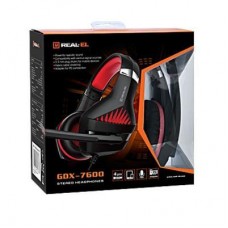 Наушники REAL-EL GDX-7600 Black/Red (EL124100028) - Фото