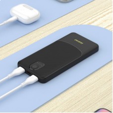 Батарея універсальна Dudao 10000 mAh K10 12W, 2*USB-A, USB-C(IN), Black (6977196682164) - Фото