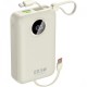 Батарея универсальная Dudao 20000mAh K14+ 22.5W, PD, QC, USB-A, USB-C(In/Out), with built-in USB-C/Lightning cables, White