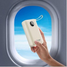 Батарея универсальная Dudao 20000mAh K14+ 22.5W, PD, QC, USB-A, USB-C(In/Out), with built-in USB-C/Lightning cables, White - Фото
