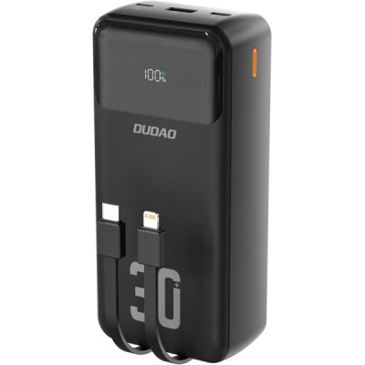 Батарея универсальная Dudao 30000mAh K15 MAX 22.5W, PD, QC, USB-A, Lightning, USB-C(In/Out), with USB-C/Lightning cables