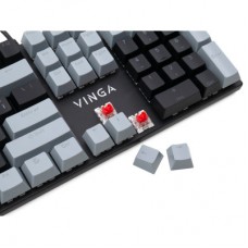 Клавиатура Vinga KBGM-090 LED Red Switch USB Grey/Black (KBGM-090R Grey/Black) - Фото