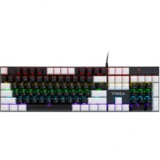 Клавіатура Vinga KBGM-095 LED Orange Switch USB White/Black (KBGM-095Y White/Black) - Фото