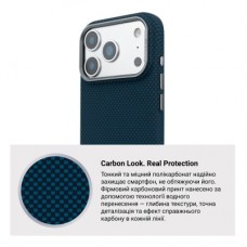 Чохол для мобільного телефона Armorstandart LikeCarbon2 MagCase Apple iPhone 17 Pro Kevlar Dark Blue (ARM88554) Чохол для мобільного телефона Armorstandart LikeCarbon2 MagCase Apple iPhone 17 Pro Kevlar Dark Blue (ARM88554) - Фото