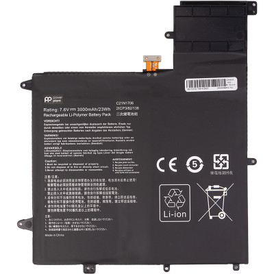 Аккумулятор для ноутбука ASUS ZenBook Flip S UX370 (C21N1706) 7.6V 3000mAh PowerPlant (NB432332)