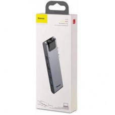 Концентратор Baseus USB-C Thunderbolt 7-in-1 2xUSB 3.0 + 1xUSB-C PD + HDMI 4K60Hz + SD/TF + 1xRJ45 1000Mbps gray (CAHUB-L0G) - Фото