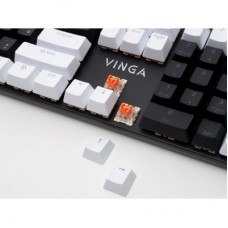 Клавіатура Vinga KBGM-095 LED Orange Switch USB White/Black (KBGM-095Y White/Black) - Фото