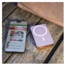 Батарея універсальна EMOS 10000 mAh WI1046, 20W, Wireless, salmon (B0551S) - Фото
