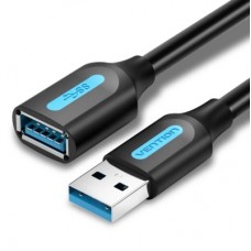 Дата кабель USB 3.0 AM/AF 3.0m black Vention (CBHBI) - Фото