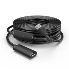 Дата кабель USB 2.0 AM/AF 15.0m Active black Vention (CBKBN) - Фото