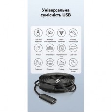 Дата кабель USB 2.0 AM/AF 20.0m Active black Vention (CBKBQ) - Фото