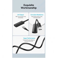 Дата кабель USB 2.0 AM/AF 30.0m Active black Vention (CBKBT) - Фото