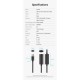Дата кабель USB 2.0 AM/AF 30.0m Active black Vention (CBKBT)