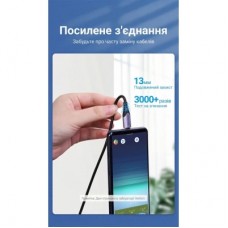 Дата кабель USB 2.0 AM to USB-C 1.5m 3A cotton braided aluminum purple Vention (CODVG) - Фото