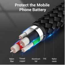 Дата кабель USB 2.0 AM to USB-C 1.0m 3A black Vention (COKBF) - Фото