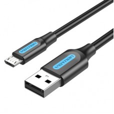 Дата кабель USB 2.0 AM to Micro 5P 1.0m 3A black Vention (COLBF) - Фото