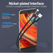 Дата кабель USB 2.0 AM to Micro 5P 1.0m 3A black Vention (COLBF) - Фото