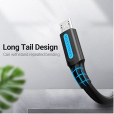 Дата кабель USB 2.0 AM to Micro 5P 1.0m 3A black Vention (COLBF) - Фото