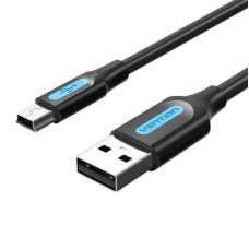 Дата кабель USB 2.0 AM to Mini 5P 0.5m black Vention (COMBD) - Фото