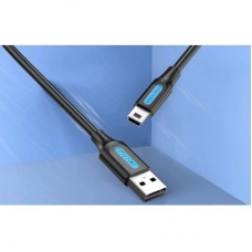 Дата кабель USB 2.0 AM to Mini 5P 0.5m black Vention (COMBD) - Фото