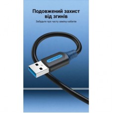 Дата кабель USB 3.0 AM/AM 3.0m black Vention (CONBI) - Фото