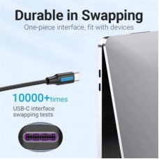 Дата кабель USB-C to USB-C 1.5m 5A black Vention (COTBG) - Фото