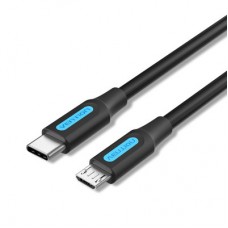 Дата кабель USB-C to Micro 5P 1.0m 2 A black Vention (COVBF) - Фото