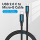 Дата кабель USB-C to Micro 5P 1.0m 2 A black Vention (COVBF)